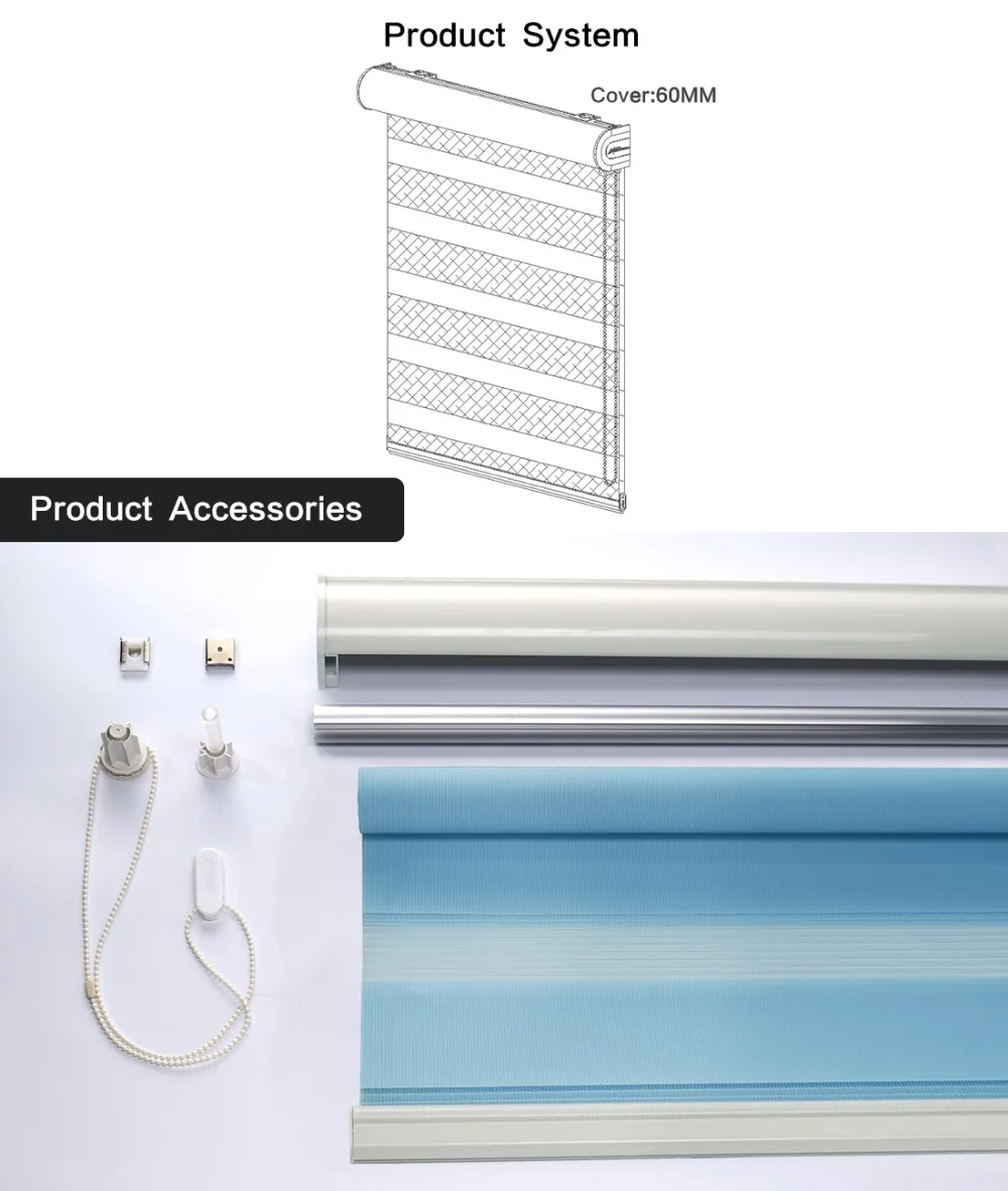 Adjustable Sunlight Home Beige Valance Dual Roller Blinds Zebra Customized | Shades &amp Shutters