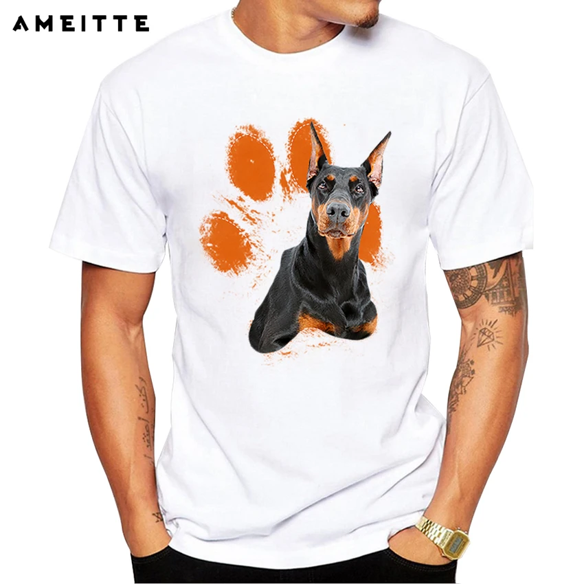 2019 AMEITTE Doberman T-Shirt Fashion dog pincher Printed T Shirt Summer Hipster Streetwear Tops Tee Camiseta | Мужская одежда