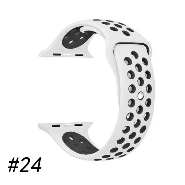 Мягкие часы ремешок для apple watch, ремешок 42 мм 44 браслет наручных часов iwatch, 4 заменить ремешок для часов аpple 4/3/2 40 мм 38 мм браслет ремешок для часов - Цвет ремешка: White black