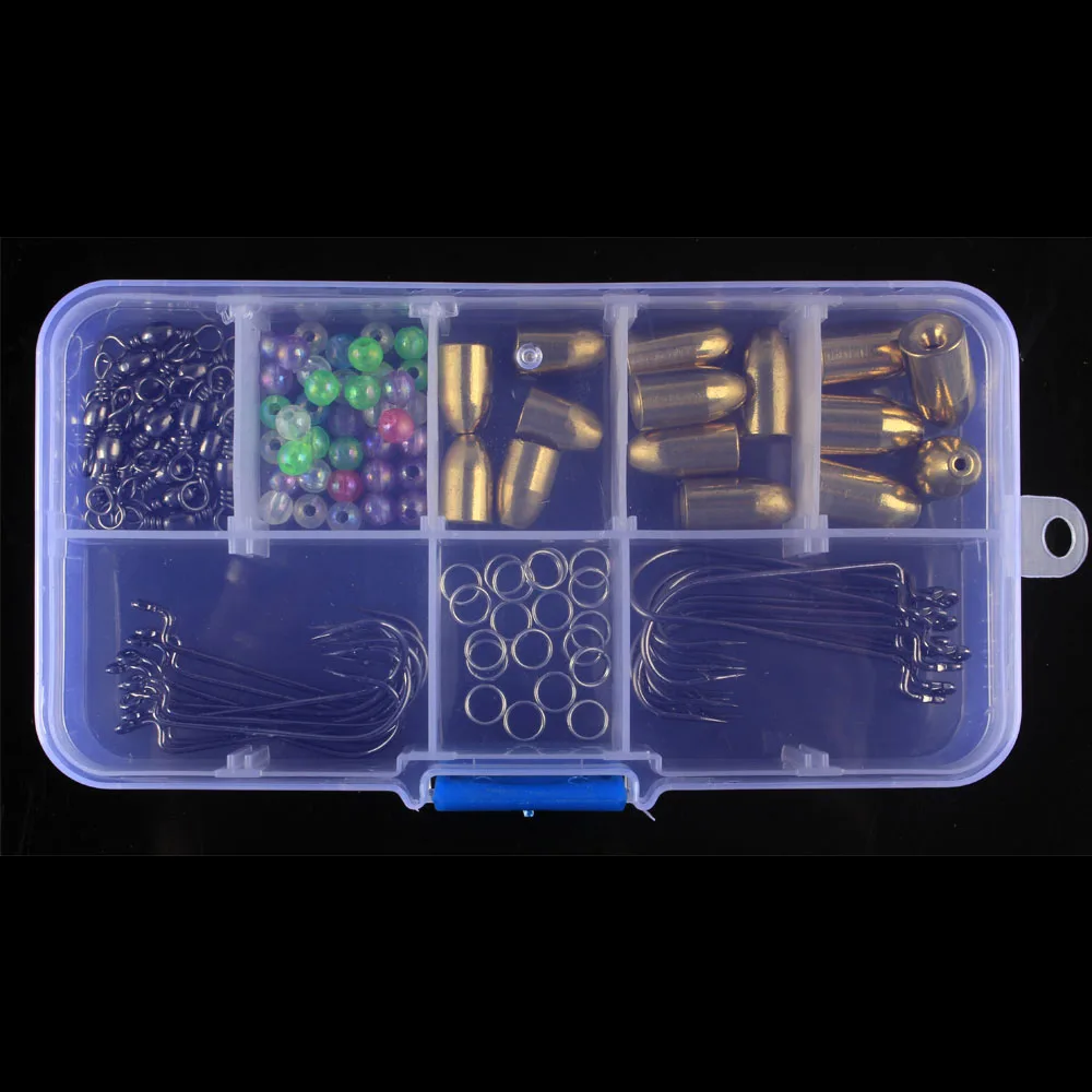 115 шт. набор приманок для ловли Каролины пресноводной рыбалки медный разъем