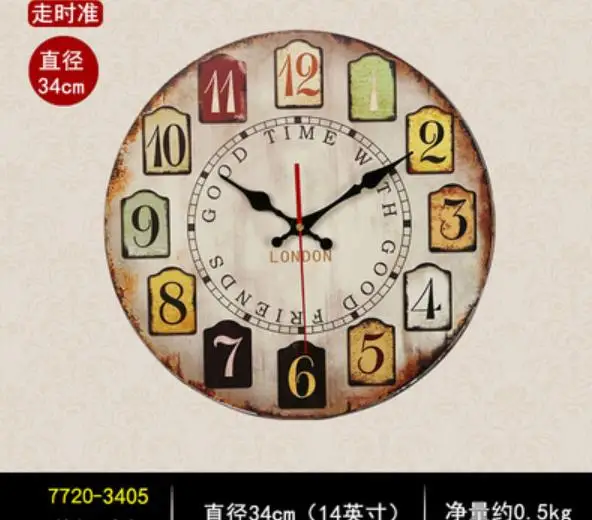 14 дюймов Европейский стиль Ретро настенные часы ретро деревенский шикарный дом