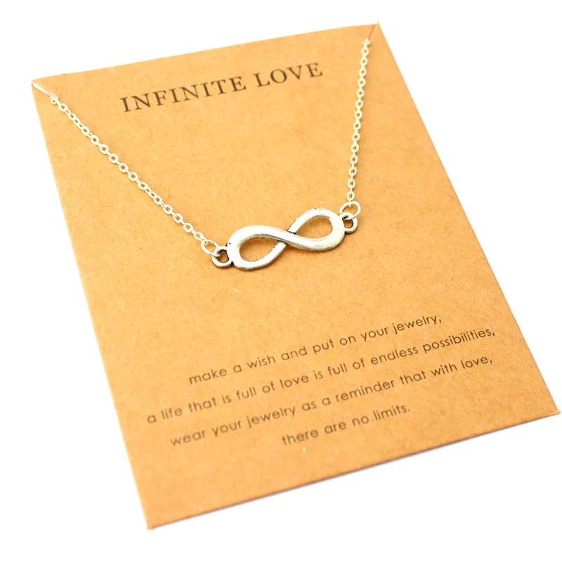 Подвеска Infinity Love Balance серебряная цепочка ожерелья для мужчин и женщин унисекс