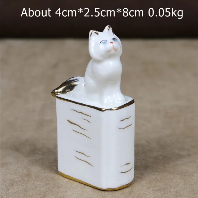 Style D Прекрасный фарфор игра Kitty фигурка ручной работы керамика кошка питомца миниатюрный Critter брелок с орнаментом Подарок Ремесло Декор Аксессуары - Цвет: Style D