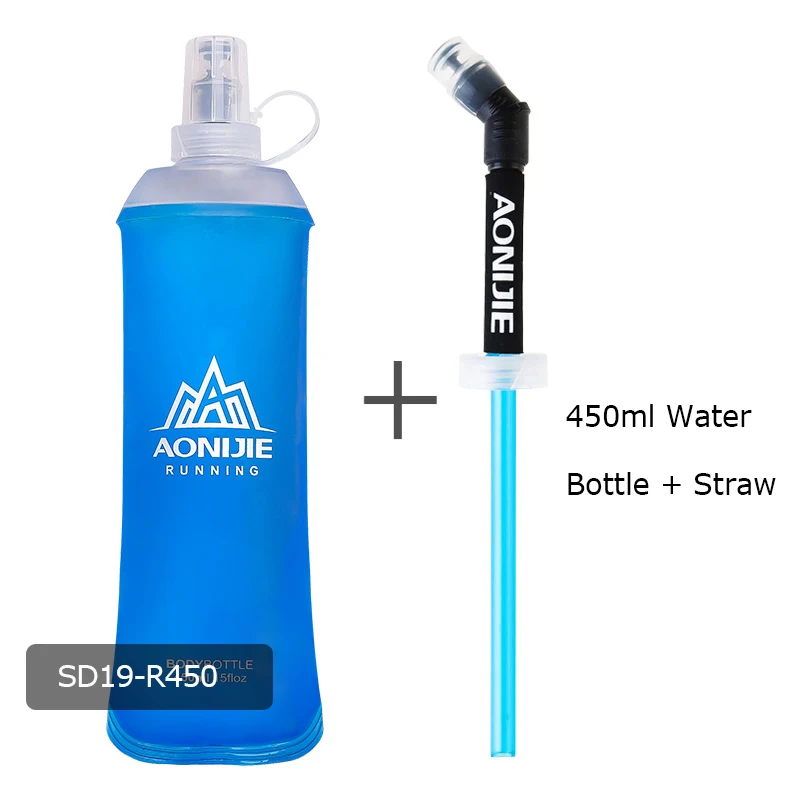 AONIJIE Спортивная BPA Складная мягкая фляжка, сумка для воды, бутылка для воды, чашка, чайник, гидратационный пакет, резервуар для воды - Цвет: 450ml SD19 Straw