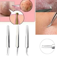 1pc stainless steel acne blackhead removal bend curved blackhead pimple acne remover tweezers needle deep cleansing tool new