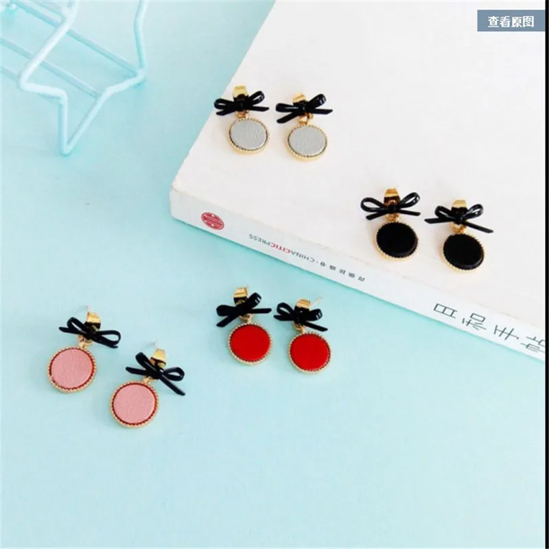 Бесплатная доставка модные женские ювелирные изделия новые милые серьги-бантики