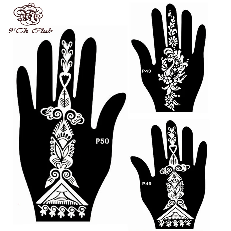 4 шт. простой женский трафарет для татуировок с хной многоразовый Менди хна блеск