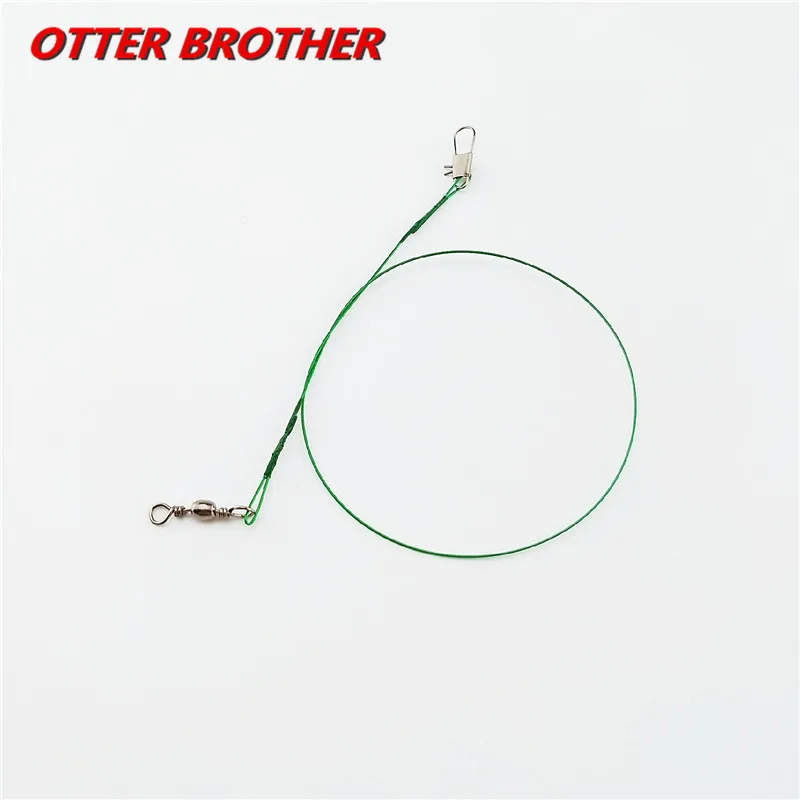 

Anti Bite Steel Fishing Line Steel Wire Leader With Swivel 1pcs 15CM, 20CM, 25CM, 30CM Fishing Trace Lures Leash Line Spinner