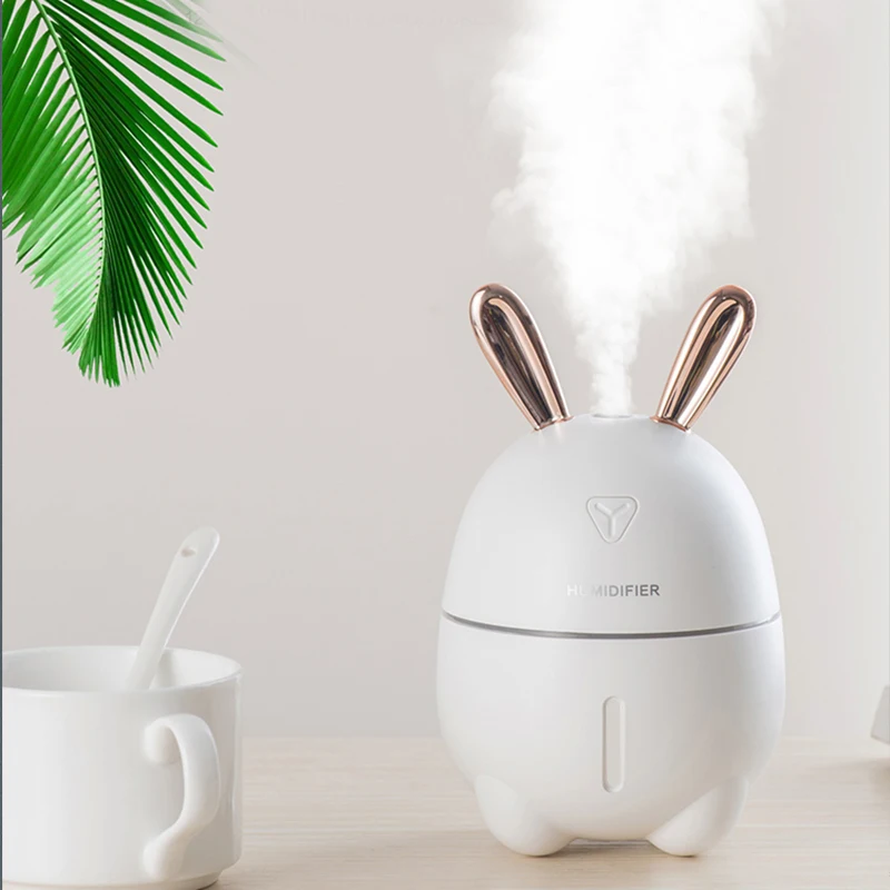 

USB Air Humidifier With 7 Color Changing Lights 300ML Ultrasonic Essential Aroma Diffuser For Office Car Home Mist Maker Fogger