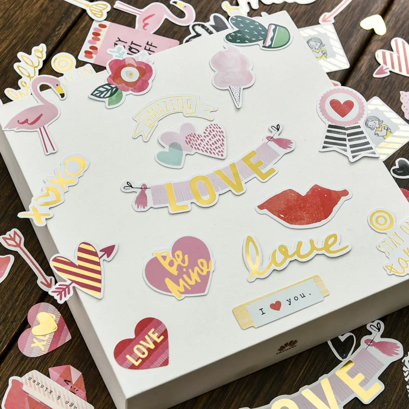 70pcs My Sweet Love Foil Gold Paper Die Cut Stickers for DIY Scrapbooking/photo album Decoration Card Making Crafts | Дом и сад