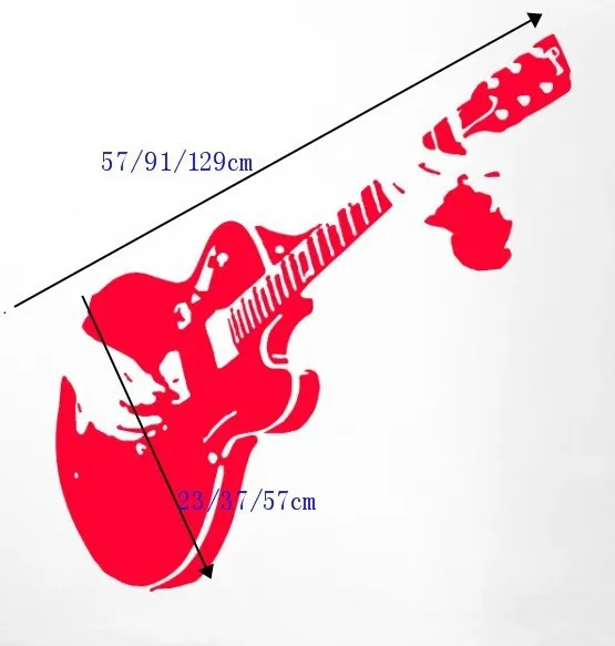 

3 Sizes Wall stickers Home decor PVC Vinyl paster Removable Art Mural Music guitar