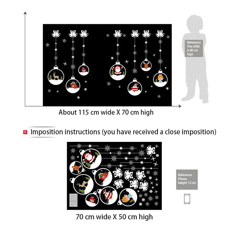 Christmas Room Santa Claus Snowmen Elk Wall Stickers Window decor | Дом и сад