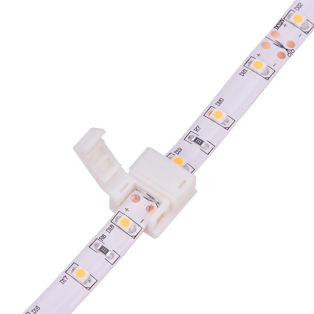 5 шт./лот 2 контактный разъем для 8 мм PCB 3528 3014 IP65/54 Водонепроницаемая SMD одноцветная Светодиодная лента