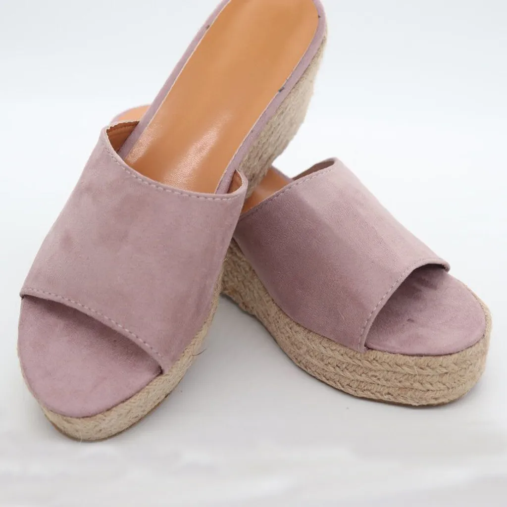 SAGACE женские модные повседневные римские шлепанцы на танкетке без шнуровки с