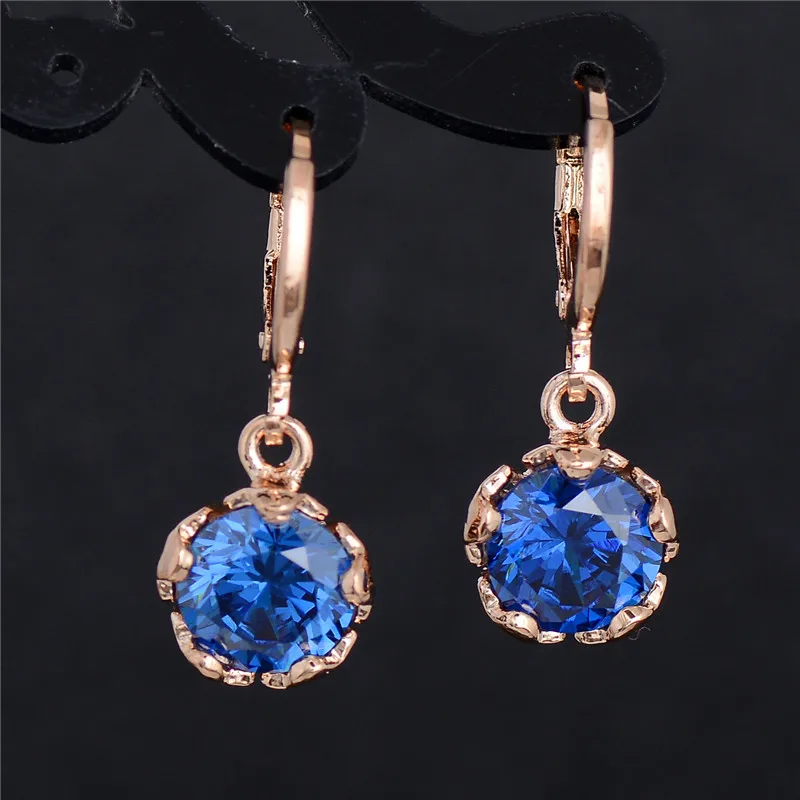 H:HYDE Fashion New Women/Girl's Gold Color White CZ Stone Dangle Earrings Gift Jewelry boucle d'oreille femme | Украшения и