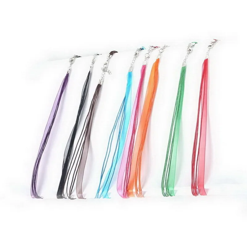 10 шт./лот регулируемый шнур из органзы разных цветов для ожерелья с