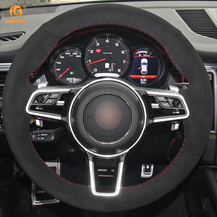 Mewant черная замша крышка рулевого колеса автомобиля для Porsche Macan Cayenne аксессуары интерьера части