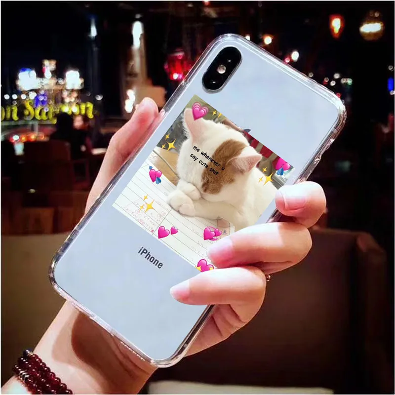 T6555 Супер милый кот собака мультфильм розовый в форме сердца ты и я серия HD Прозрачный чехол для телефона для iphone 11 Pro XS Max X XR 8 7 6 6S Plus 5S SE - Цвет: T6555