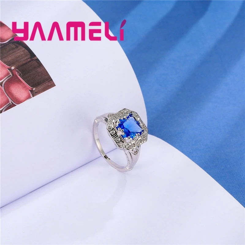 Высокое качество винтажные большие синие квадратные хрустальные камни дизайн из