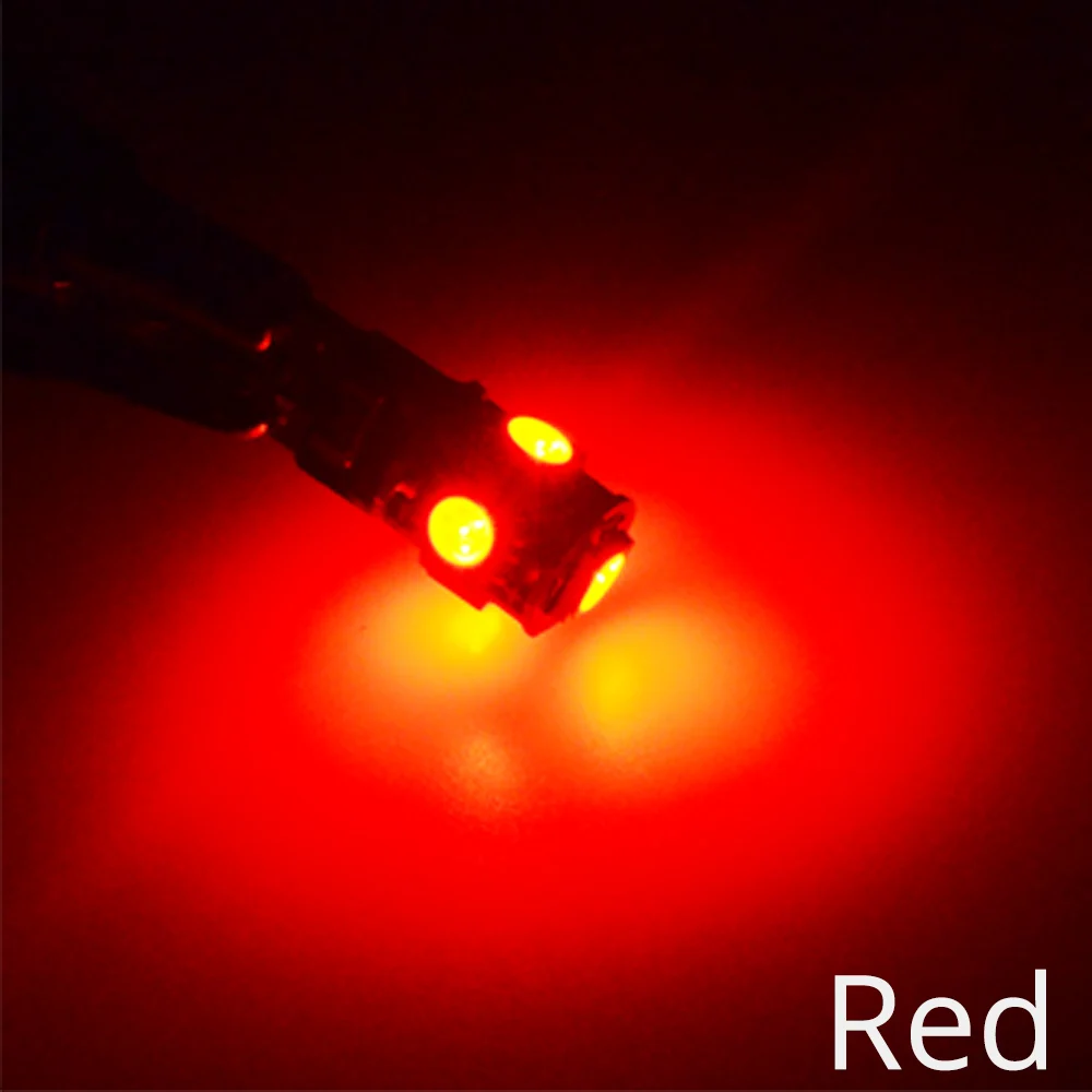 Red 10X T10 Canbus Белый Синий Красный 5smd автомобильный светильник W5w 194 168 ошибки лампы DC 12 В клиновидная лампа парковочная лампа полоса декодер поворотов - Испускаемый цвет: Red