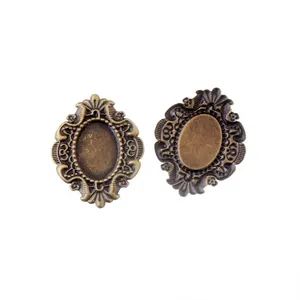 Коннекторы для украшения кабошона, 5 х4 см, 20 шт., бронзовая филигрань