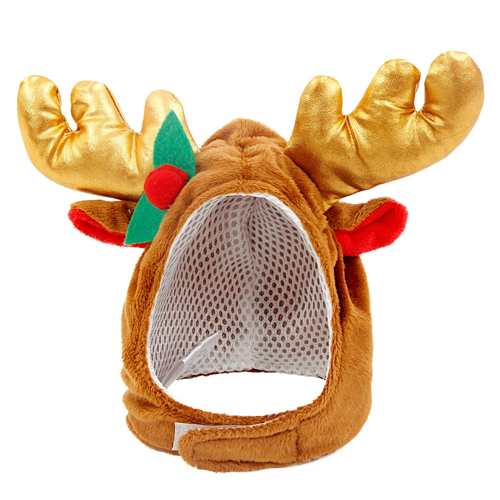 Бесплатная доставка теплая одежда для собак зимние шапки с рогами лося милые