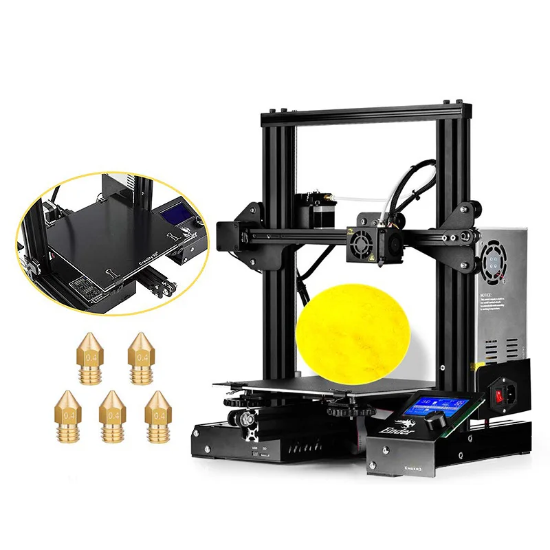 Creality 3D Ender 3X принтер 3 обновленная версия с закаленным стеклом кровать + 5 шт 0 4 мм