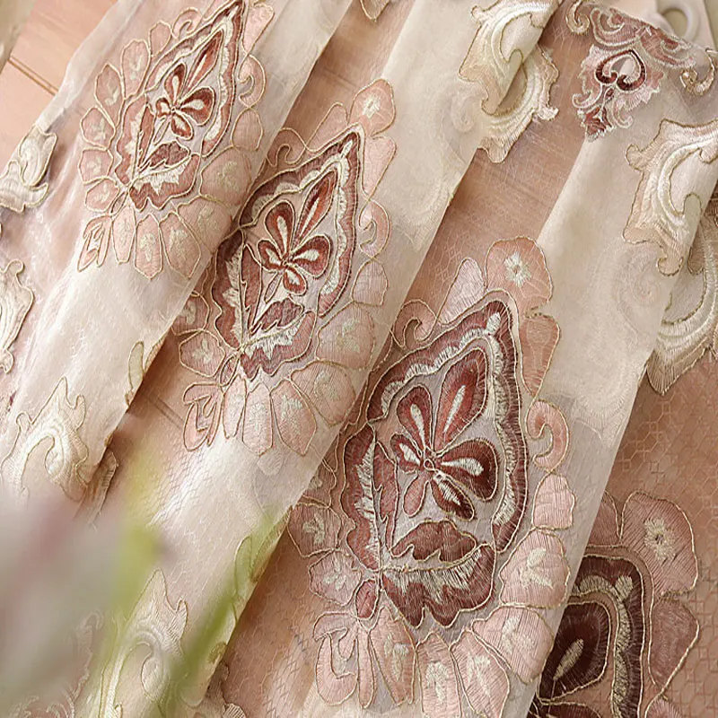 2018 новые водорастворимые лед вышивка цветочные тюлевые шторы для спальни