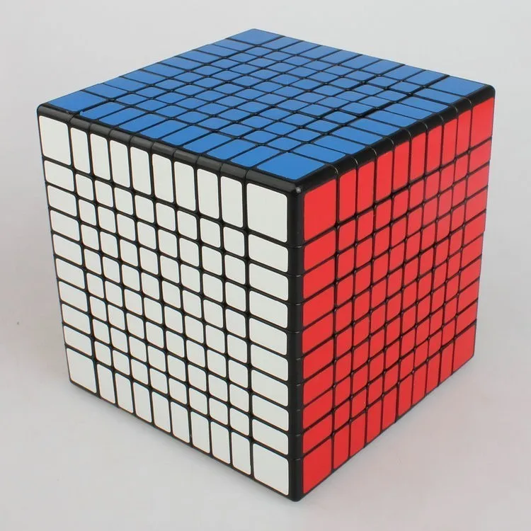 Shengshou 10x10x10 куб, волшебный куб, головоломка, 10 слоев, магический куб, головоломка, скоростной подарок, развивающие игрушки для детей, обучающая игрушка - Цвет: Black