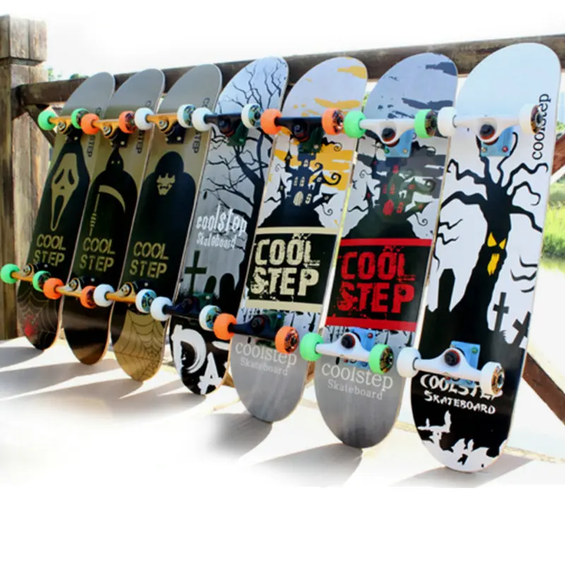 Профессиональный Канадский кленовый 4 колесный скейтборд с двойным рокером 31