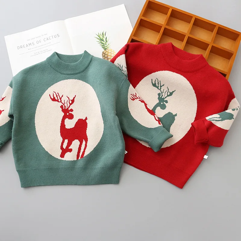 2018 Детская осень-зима олень Рождественский свитер унисекс для осень мальчиков и