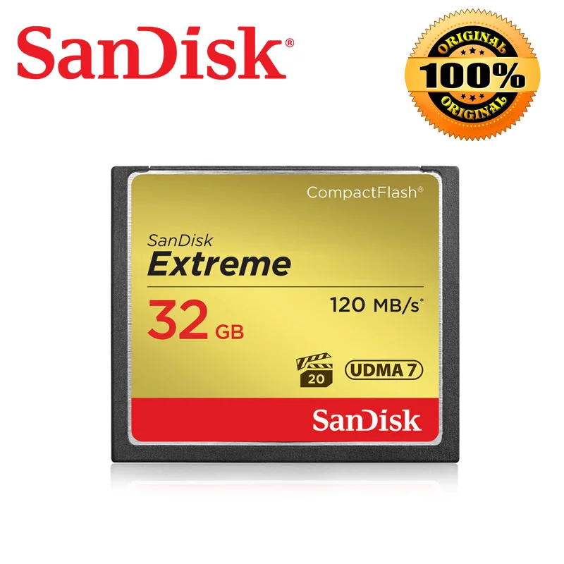 Двойной Флеш-накопитель SanDisk карты памяти 32 Гб 64 Гб 128 Гб карты памяти CF extreme PRO высокая прозрачность и Скорость 256G compact flash карта для DSLR и HD видеокамера для Камера