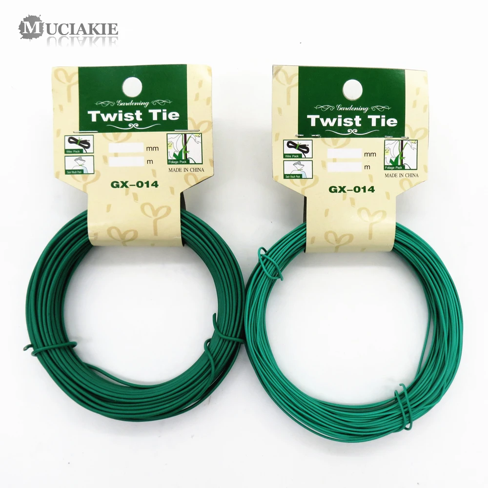 

MUCIAKIE 12M/15M Garden Wire Heavy Duty Green Coated Plant Twist Tie Garden Training Wire Bonsai Outlet Wire for Holding Branch