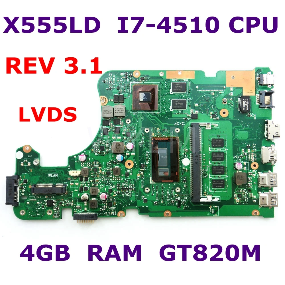 X555LD MB. _ 4G/I7 4510U/AS видеокарта GT840M Материнская плата Asus R556UB X555L X555LA ноутбука 100%