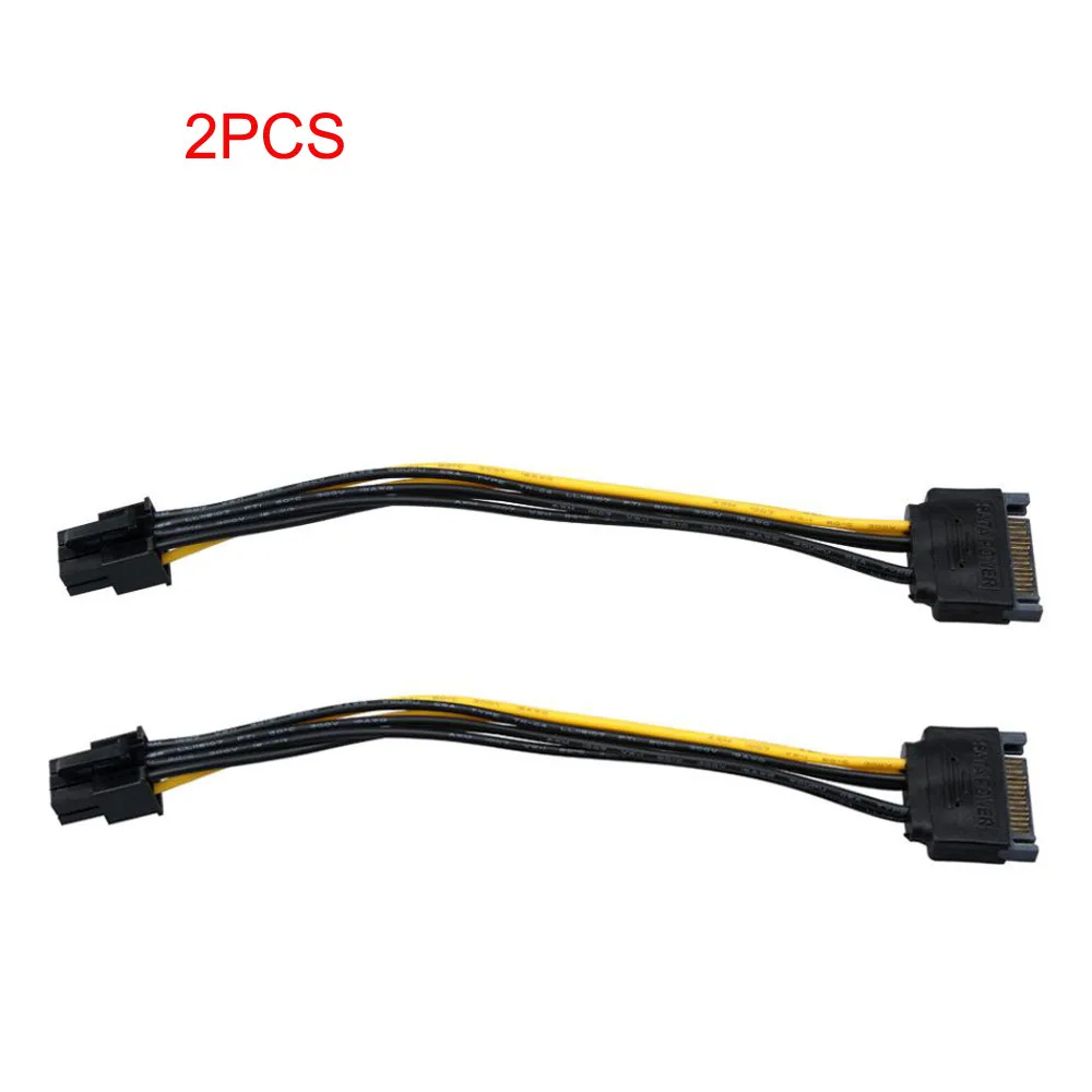 Один SATA 15pin до 8pin (6 + 2) Кабель адаптер Powr 20 см PCI E кабель питания 15 контактный к 8 1 шт.