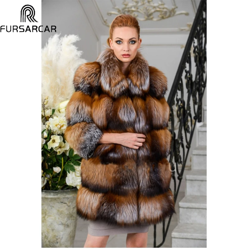 FURSARCAR высококачественное меховое пальто 2020 Новинка женское натуральное из