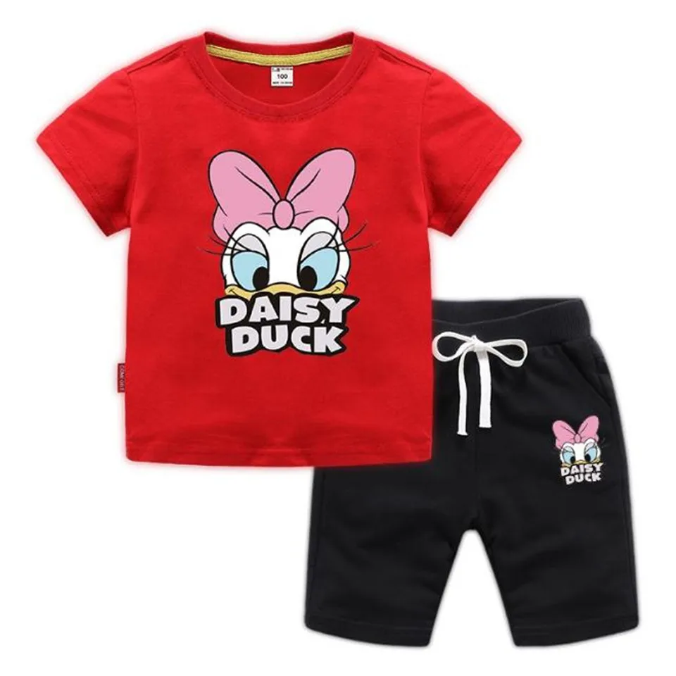 Детская одежда комплект для девочек Новинка лета 2019 футболка с короткими
