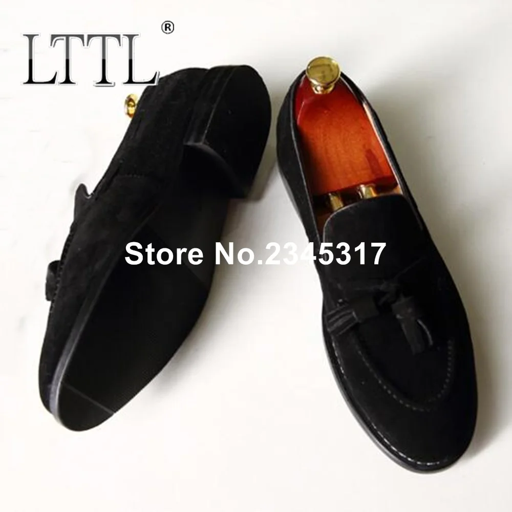 Высококачественные замшевые кожаные лоферы LTTL мужская обувь с бахромой дышащая