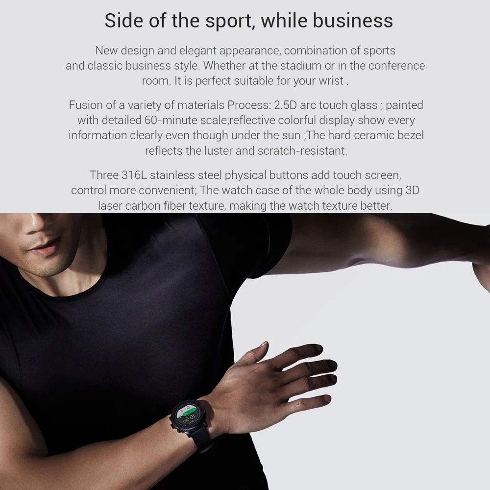 Оригинальные Смарт-часы Xiaomi Amazfit Stratos 2, gps, умные часы, большой экран, 5 АТМ, водонепроницаемый, мульти-спортивный режим, PPG, пульсометр