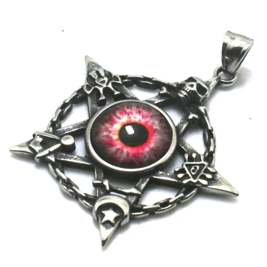 

Мужской мальчик 316L из нержавеющей стали крутой панк готический новейший розовый глазный Скелет Кулон