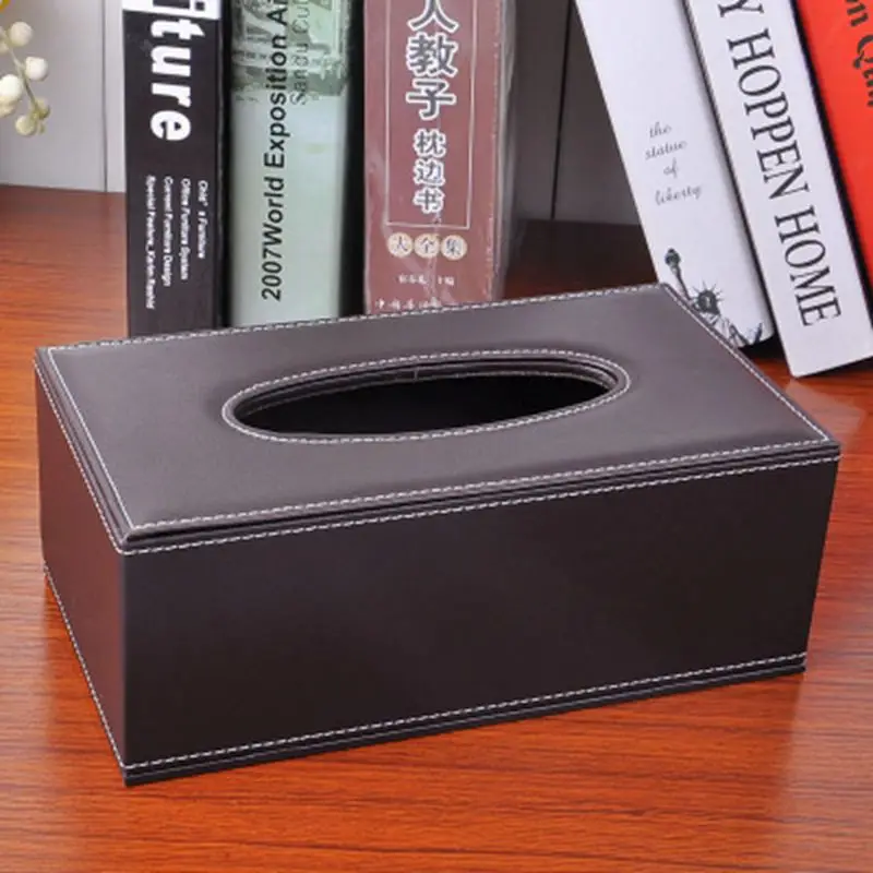 1 pcs Creative Office Napkin Carton Car Tissue Box Leather Black Desk Accessories Supplies | Канцтовары для офиса и дома
