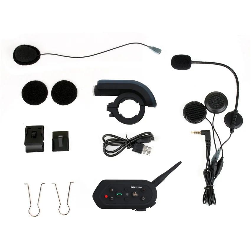 

EJEAS E6 Plus Motorcycle Intercom 1200M Communicator Bluetooth Helmet Interphone Headsets VOX with Remote Control for 6 Riders