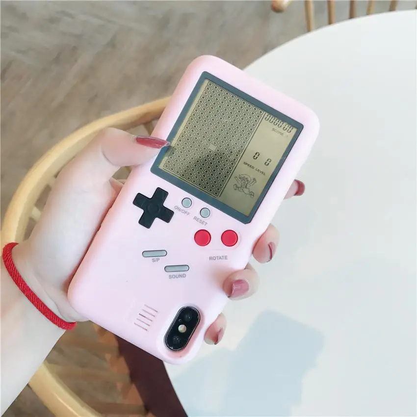 Чехол для игровой приставки iphone shell Tetris Russia creative electronics P Girls Pink cover 6 7 8 x xr xs