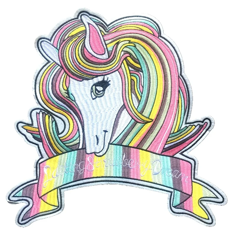 

New Arrival Colorful Unicorn Motif Patches for Clothes jeans Iron on Embroidered Appliques DIY Decoration Accessories 2 Sizes