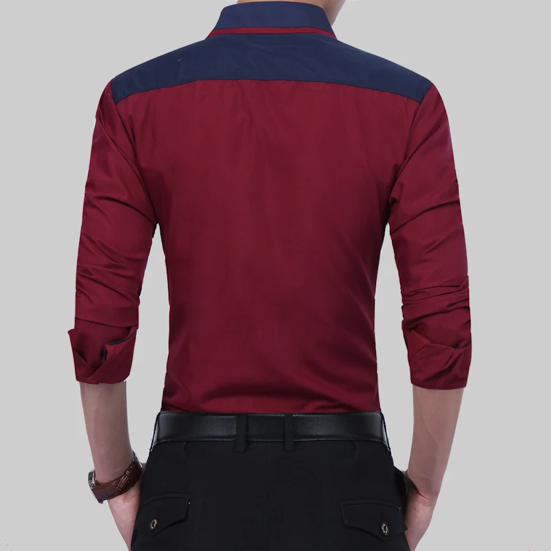 Мужская одежда Camisa Masculina 2017 Весенняя рубашка с длинными рукавами деловая