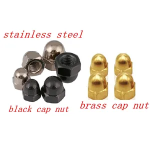 2-20pcs  brass cap nut  steel with black  stainless steel Acorn Nuts M3 m4 m5 m6 m8 m10 m12 Cap Nut Acorn Dome Head Hex Nuts