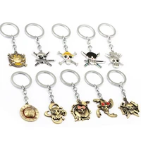12pcslot one piece keychain car phone bag charm key chain luffy zoro sanji nami key ring holder chaveiro pendant jewelry