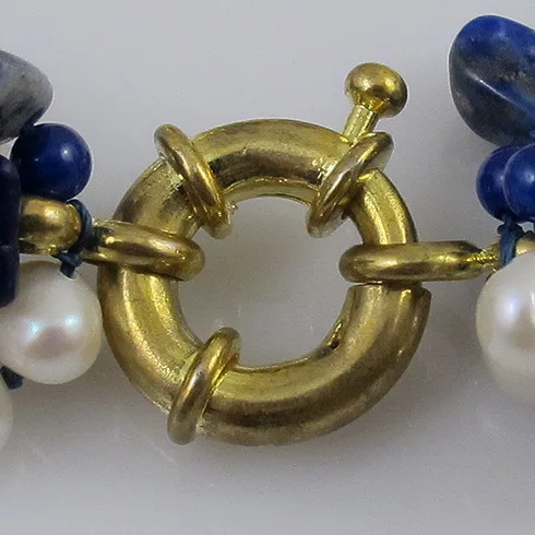 

Unique Pearls jewellery Store,6rows Blue Lapises White Freshwater Pearl Necklace,Perfect Women Gift Jewelry