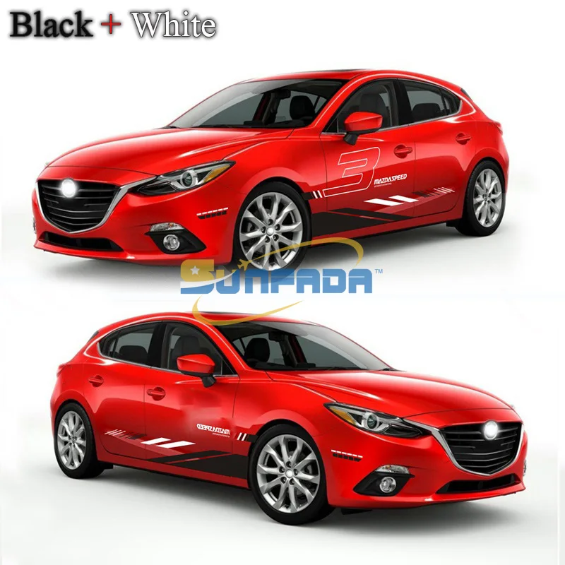 SUNFADA супер крутой хит! спортивный стиль кузова автомобиля с обеих сторон наклейки