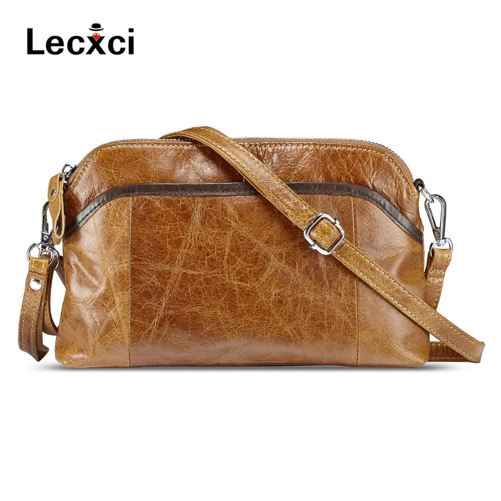Lecxci Женская пояса из натуральной кожи сумки небольшой мягкий Винтаж кожа crossbody